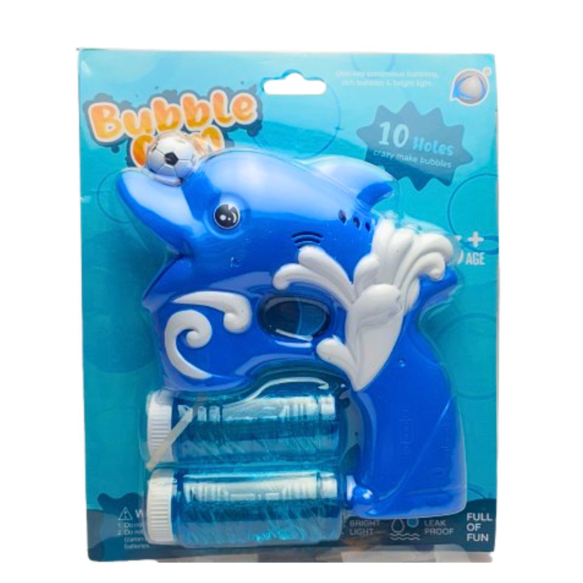 Brinquedo Pistola Lança Bolha Golfinho Azul Com Luz Brinquedo Pistola Lança Bolha Golfinho Azul Com Luz